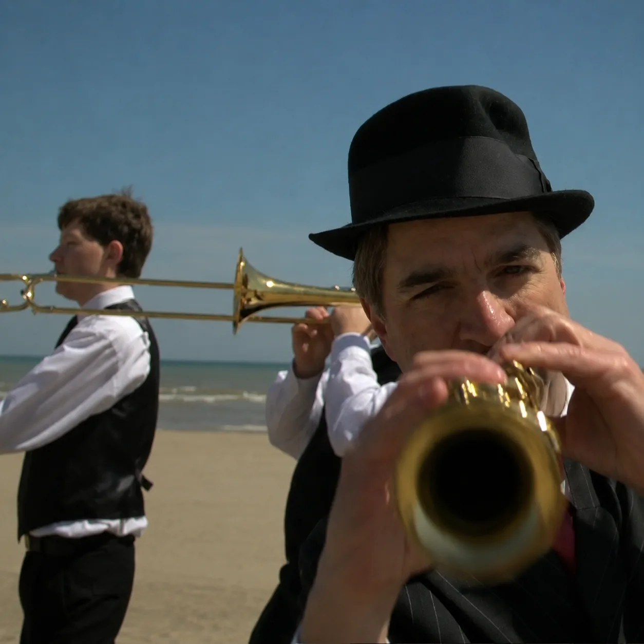 Lenny Graf filming a music video on the beach